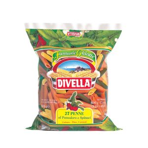 Divella Penne 27 al Tomate y Espinaca (al Pomodoro e Spinaci)