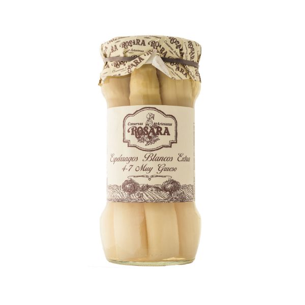 Espárragos blancos vidrio 580g Rosara