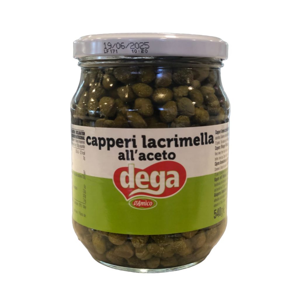 Alcaparras en vinagre ortobuono Dega 530Gr