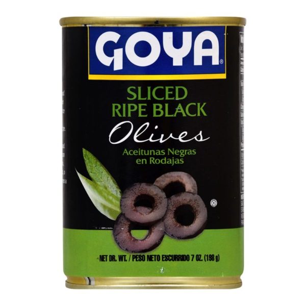 Aceitunas negras maduras en lonchas Goya 7 Oz