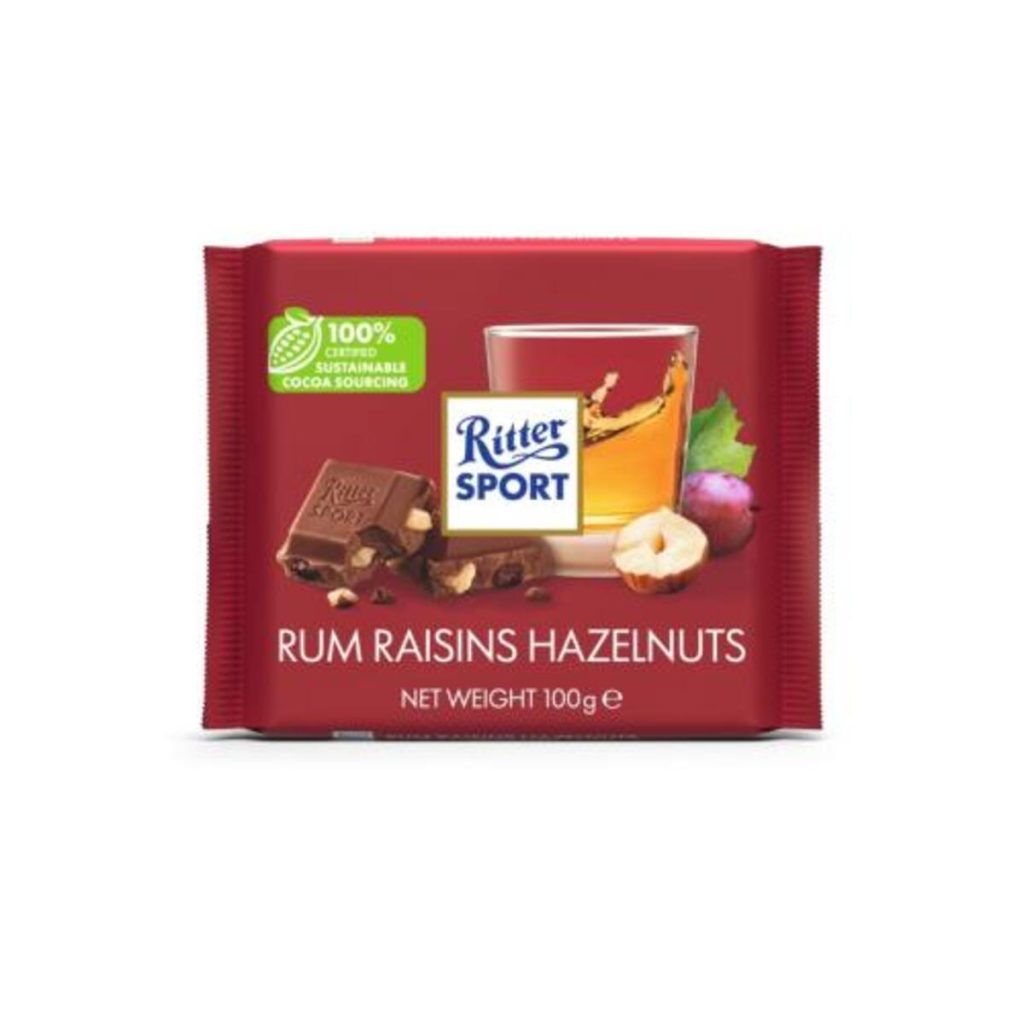 Chocolate Leche Ron con Pasas y Avellana 100 Gr