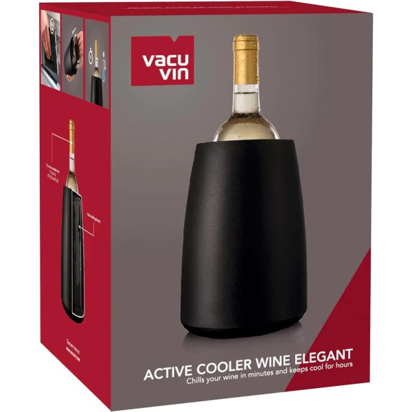 CUBITERA DE VINO NEGRA CON ENFRIADOR DE GEL ACTIVO