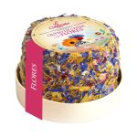 QUESO DE OVEJA CURADO CON FLORES COMESTIBLES BABY SOBRE CAJA DE MADERA SPANISH CHEESE 390G