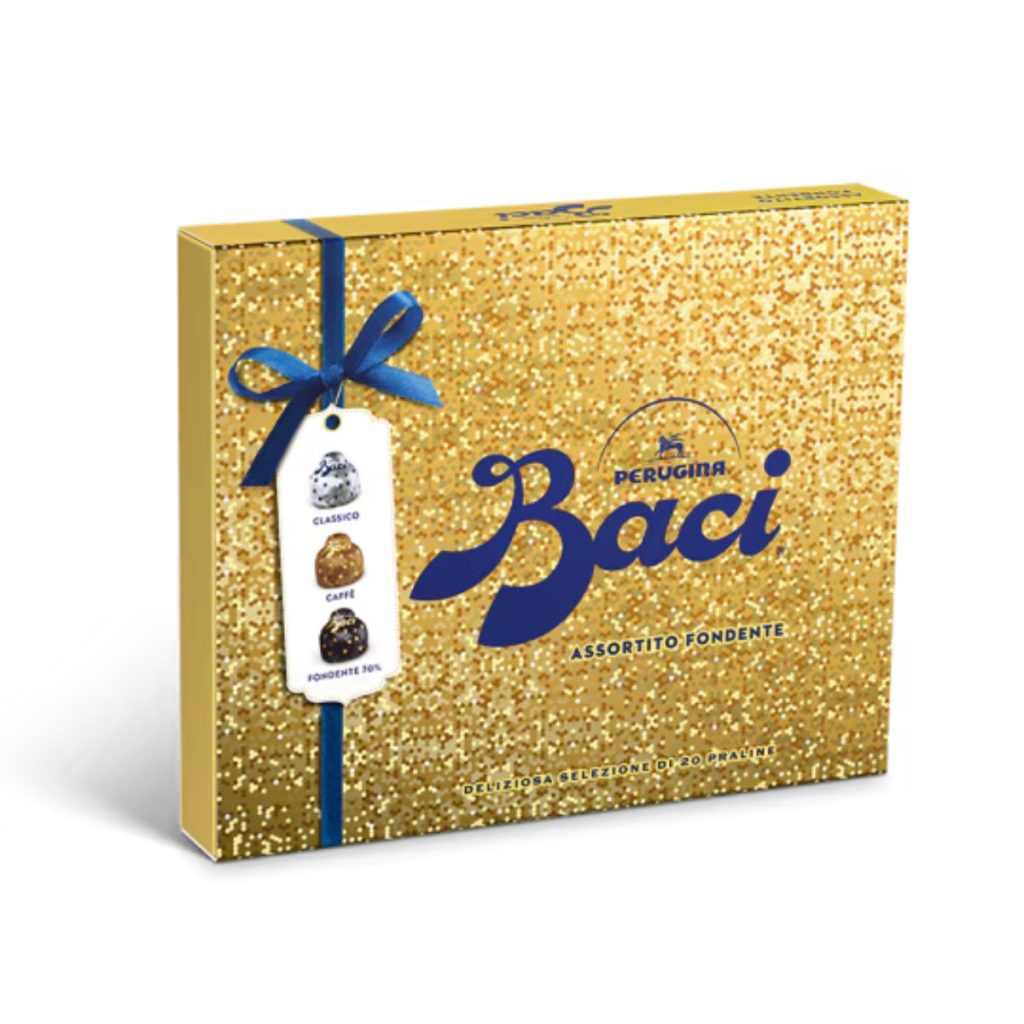 caja navideña brillante variada baci (dorada)