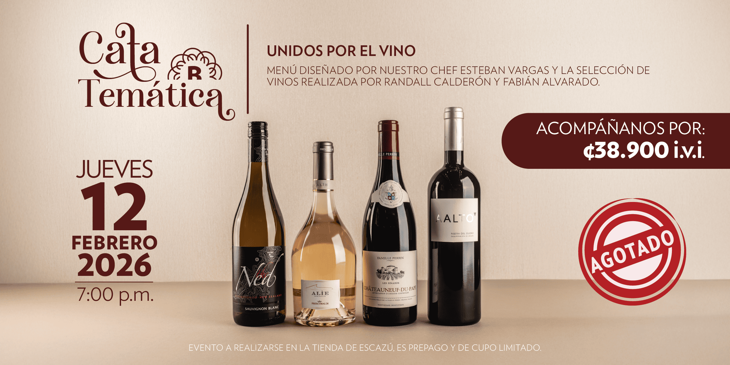 Cata Temática Febrero, Unidos por el vino. Agotado