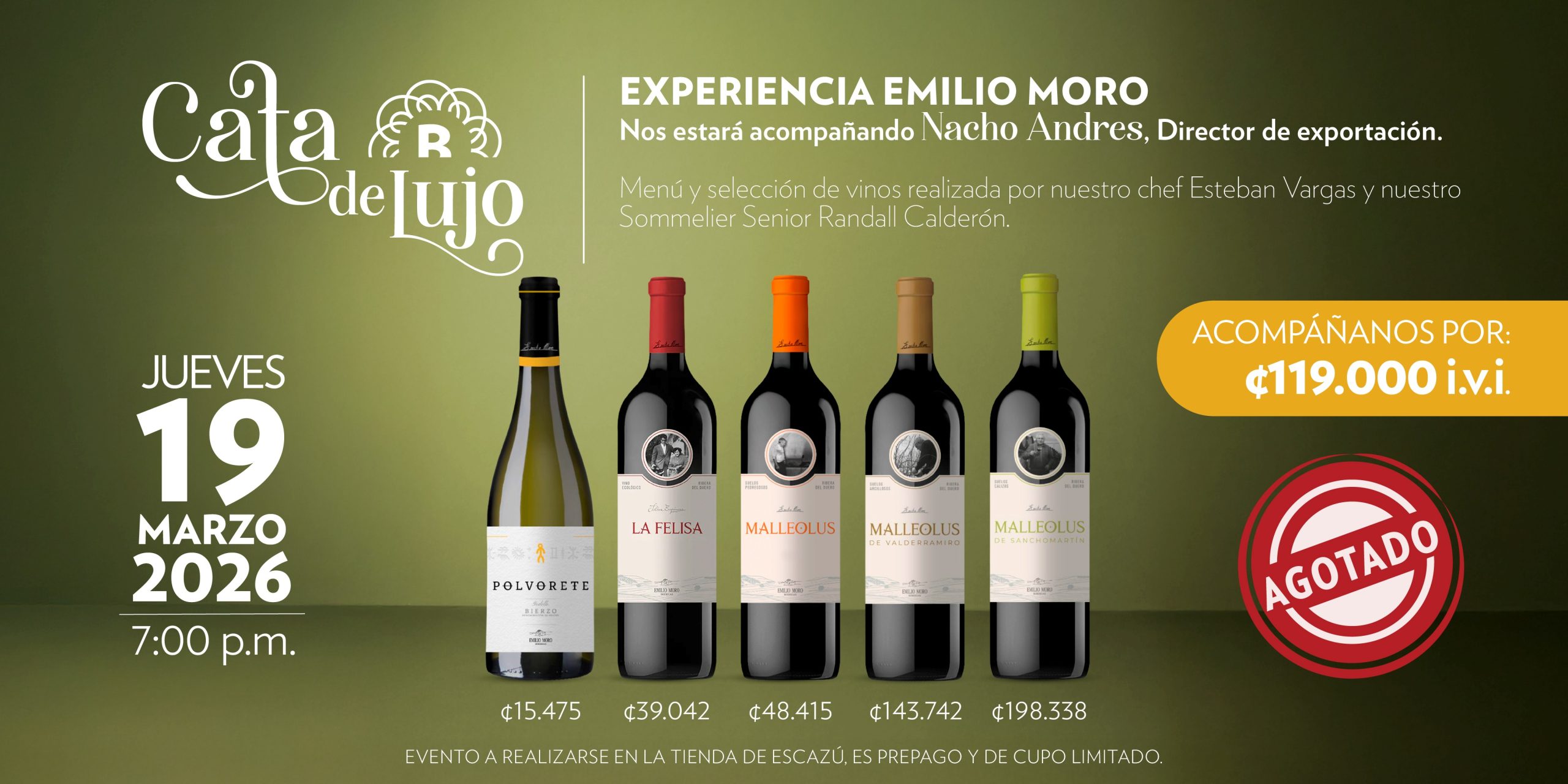 Cata de Lujo- Experiencia Emilio Moro-Banner agotado